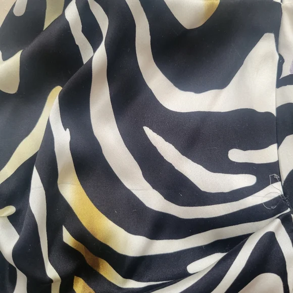 Cache Animal Leopard Zebra print ruched Silk Bodycon Cap sleeve Mini dress In 12 - Picture 13 of 13